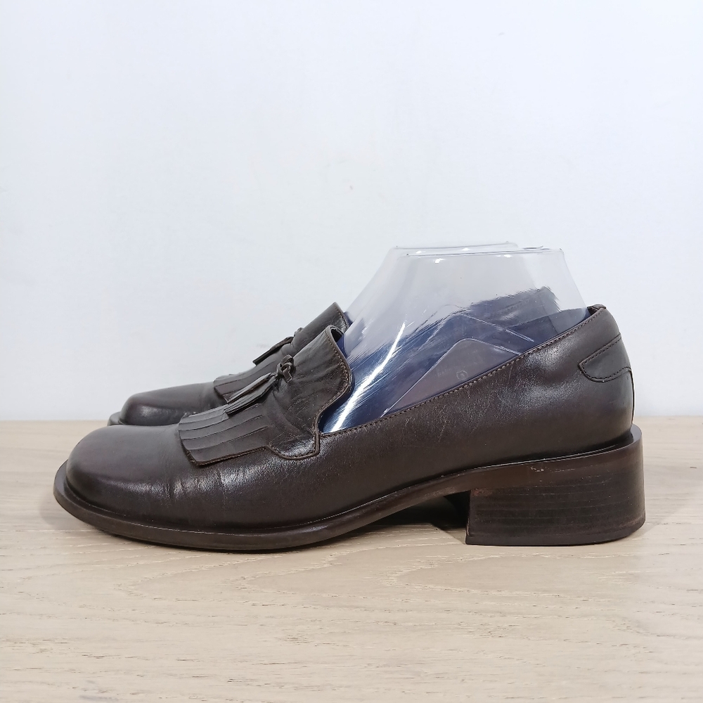 Etienne‎ Aigner Arron Brown Leather Tassel Loafers Classic Slip-On 1460